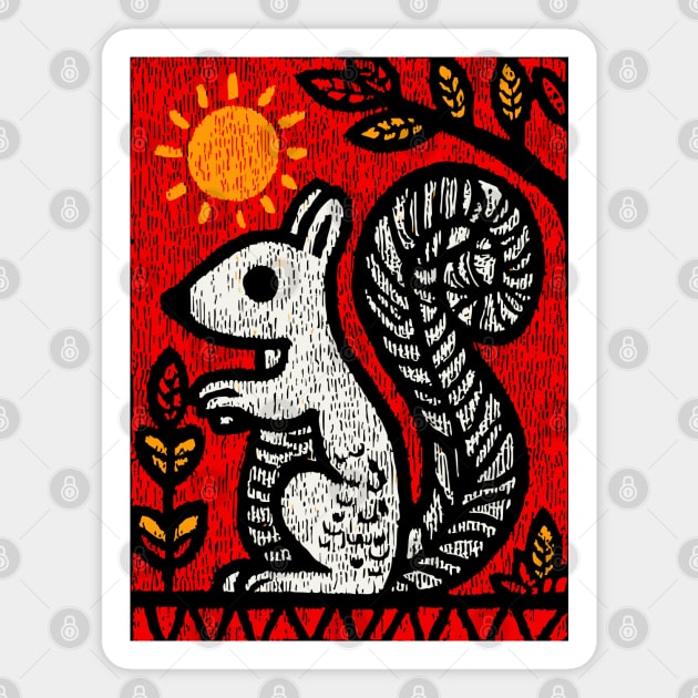Folk Art Squirrel | Yggdrasil's Messenger Ratatoskr Magnet by TuncGK